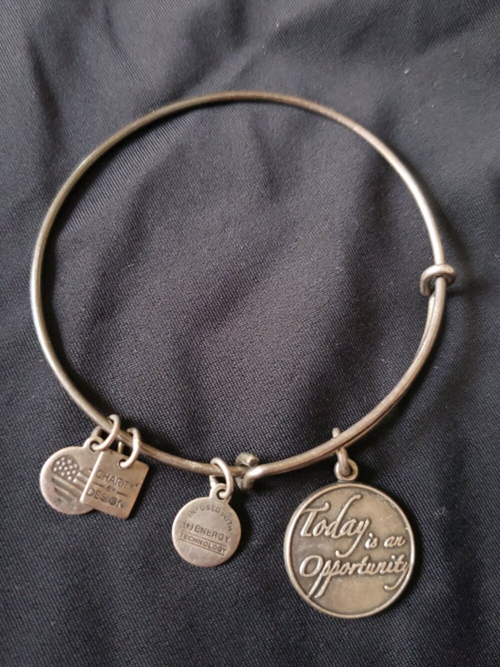 Alex and Ani Charm Bracelet Bangle Today Is An Opportunity 382
